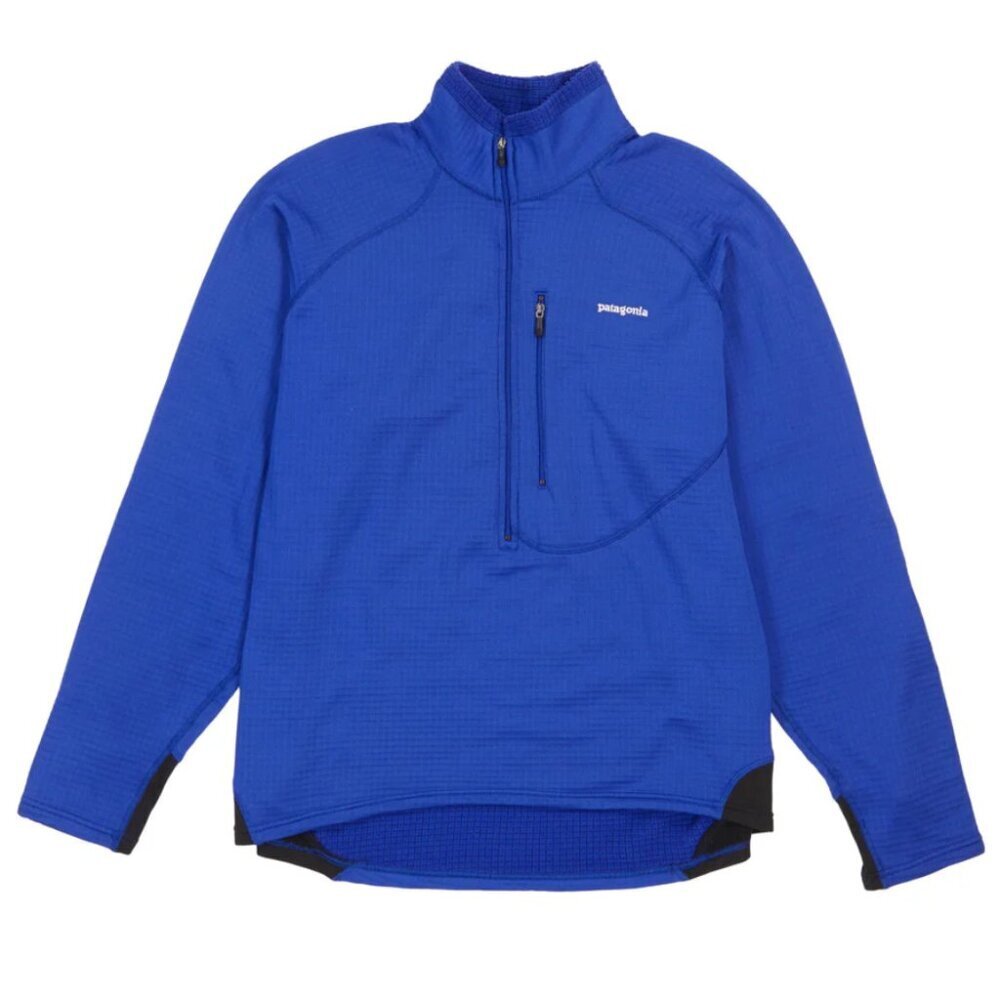 Patagonia Mens R1 Flash Pullover XL Blue Vintage 2004 Made USA Fleece EUC
